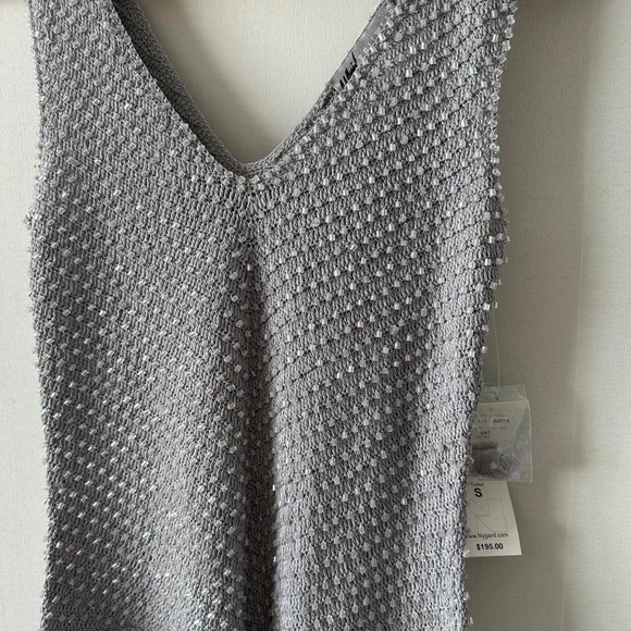 Vintage grey beaded knit tank top - Picture 2 of 8